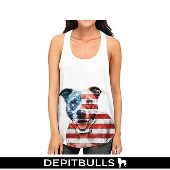 Camisa escotada de la bandera americana Pitbull