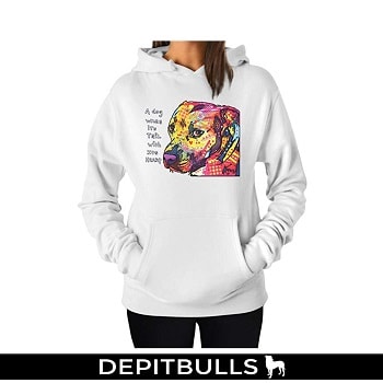 Pitbull Lover Dog Wags Its Tail with Its Heart Animal Women Hoodie