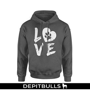 Love My Unisex capucha para adultos de huellas de perro