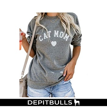 Sueter de manga larga con estampado de letras para mujer
