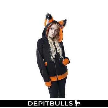 Yip Fox Eared, diseño de lobo con capucha para mujer
