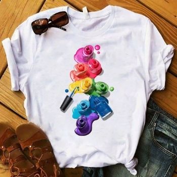 Camiseta para mujer con gráfico 3D, pintura de uñas, Color, bonita camiseta estampada, camisetas de mujer, ropa, camisetaCamisetas para Mujer DEPITBULLS