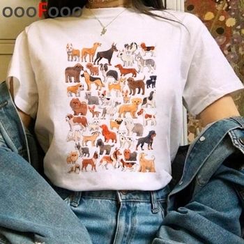 Nueva camiseta Kawaii con divertidos dibujos de perros para mujer, camiseta Harajuku Ullzang de los años 90 con gráfico Grunge, camiseta bonita, camisetas de estilo coreano para mujerCamisetas para Mujer DEPITBULLS