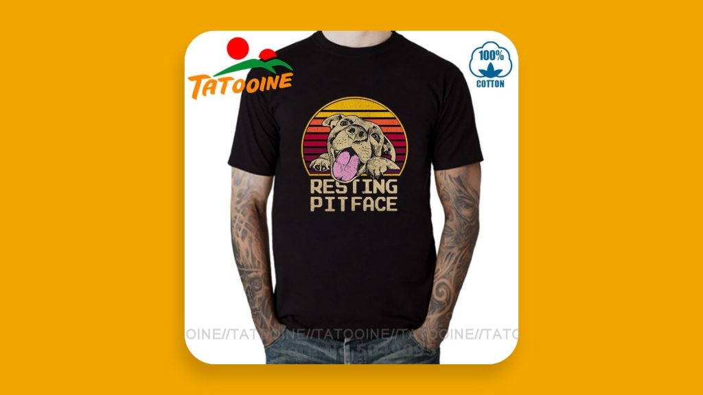 CAMISA-ESTAMPADA-CON-IMAGEN-DE-PITBULL-Camisa-con-dibujo-y-texto-de-pitbulls-para-hombre-de-hombre Camiseta de perro Pitbull para amantes de los perros con cara en reposo, camiseta Vintage de algodón de tamaño europeo 100% transpirable Vintage Tatooine Pit Bull Dog Tops